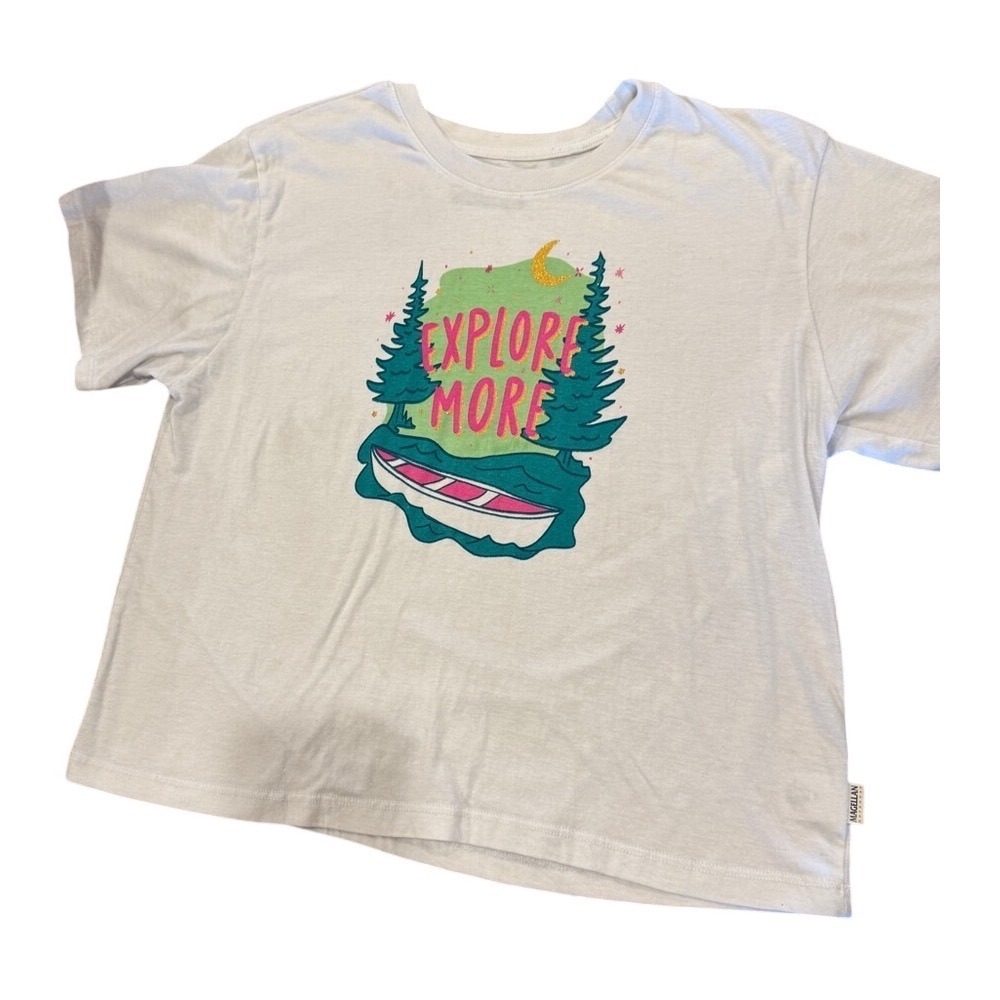 Magellan Outdoors Kids Explore More Canoe Graphic T Shirt Size XL White - Picture 1 of 5